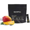 Gainful Hydration + Kofein Powder Packets s ključnimi elektroliti Magnezij in natrij + L Teanin, Nizka sladkorna pijača Mix, Tropski Mango, 21 palice