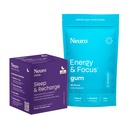Neuro Energy & Sleep Bundle – Energija in fokus Gum (Peppermint, 90 Count) + Melatonin 5mg Sleep & Recharge Mints (Noč Berry, 72 kosov) – Dnevni fokus in podpora za nočni počitek