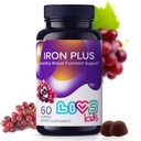LIVS železno dopolnilo za otroke z vitaminom C, A, B3, B5, B6, B12, Biotin, cink & Folat 