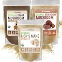 XPRS Nutra bunde - Levja griva, Chaga, Rdeče Reishi gobe - Vse organske gobe Bundele (16 Ounces vsak)