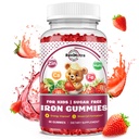 Iron Supplement Gumies za otroke - s kalcij, cink, otroci multivitaminski z železno Gumies - Imunska podpora, Blood Builder & Energy Podpora za pomanjkanje železa, anemija, Vegan - 60 Count