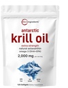 Mikro sestavine Antarktika Krill Oil Supplement, 2.000mg na strežbo, 120 Softgels, Trojna moč, bogata z Omega-3s EPA, DHA & Natural Astaksantin, Podpira imunski sistem in zdravje možganov