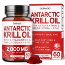 Antarktika Krill Oil Supplement (2000mg na strežbo, 60 Softgels) Krill Oil Omega 3 Dopolnila z EPA, DHA & Astaksantin - Premium Fosfolipid za odrasle - Tretja stranka Tested, Non-GMO & ZDA Made