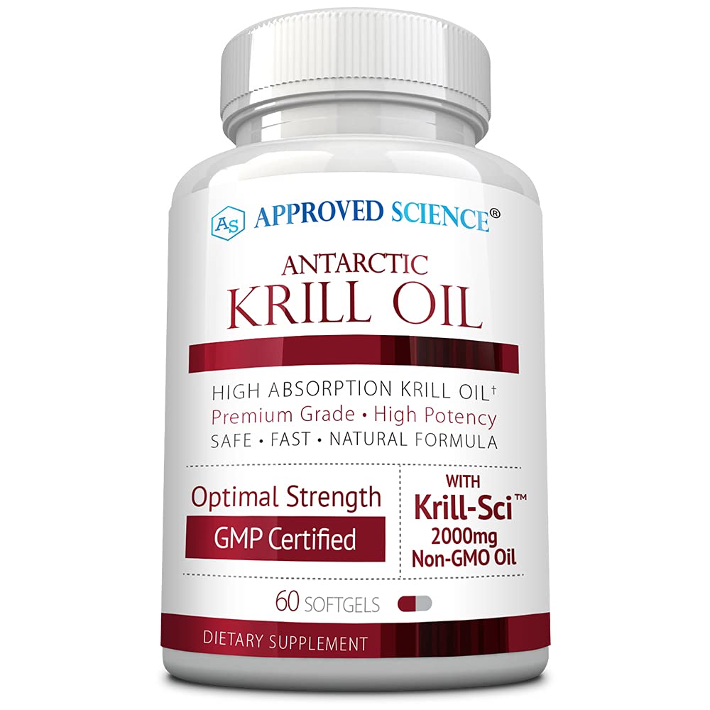 Odobreno znanstveno olje krila - 2000mg Antarktično olje krila, 650mcg Astaksantin - 260mg EPA, 160mg DHA - 60 Softgels - 1 mesec dobave
