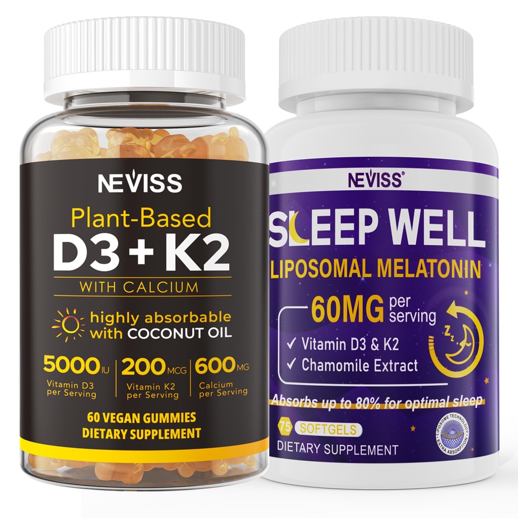 NEVIS Vitamin D3K2 5000IU Gumiji + melatonin 60mg za odrasle