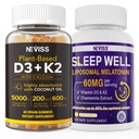 NEVIS Vitamin D3K2 5000IU Gumiji + melatonin 60mg za odrasle