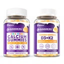 1 Pakiranje otrok Kalcijeve žvečilke + 1 pakiranje D3 K2 Gummies Vitamin D3 10000 i.e. + K2 (MK7) 120mcg