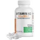 Bronsonov vitamin K2 v obliki MK-7 menakinon 100 μg ne- GMO, 120 kapsul