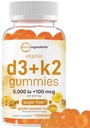 Mikro sestavine Vitamin D3 K2 Gumiji, 120 Število 