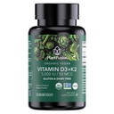 PlantFusion Organic Vegan Vitamin D3 + K2 5000 i.e., 50MCG – Vitamin D, pridobljen iz rastlinskih lichenov in vitamina K2, za imuno podporo in zdravje kosti - 120 kapsul