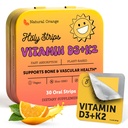 Vitamin D3 K2 dodatek 5000 i.e. - hitro absorbirajoči peroralni trakovi za zdravje kosti in srca - vitamin D K2 na rastlinski osnovi Formula - D3K2 - visokopotezni vitamin D3 con K2- Non GSO - brez sladkorja (30 števk)