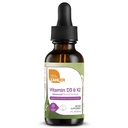 Zahler Vitamin D3 K2 Kapljice, Tekoči D3 s K2, 1000IU vitamina D in 1000mcg K2 na serviranje, podpira gostoto kosti in kalcijevo absorpcijo, 1Fl Oz.