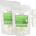 XPRS Nutra Vegan Velikost 00 Ločene kapsule - 100 Premium prazne kapsule ločene v vrečah - 00 Tablete prazne za polnjenje DIY (bela)