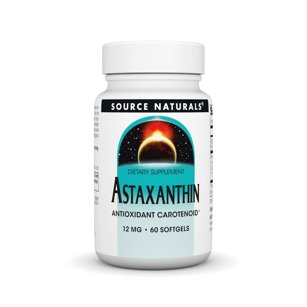 Vir Naturals Astaksantin, Antioksidant Karotenoid, 12mg - 60 Softgels