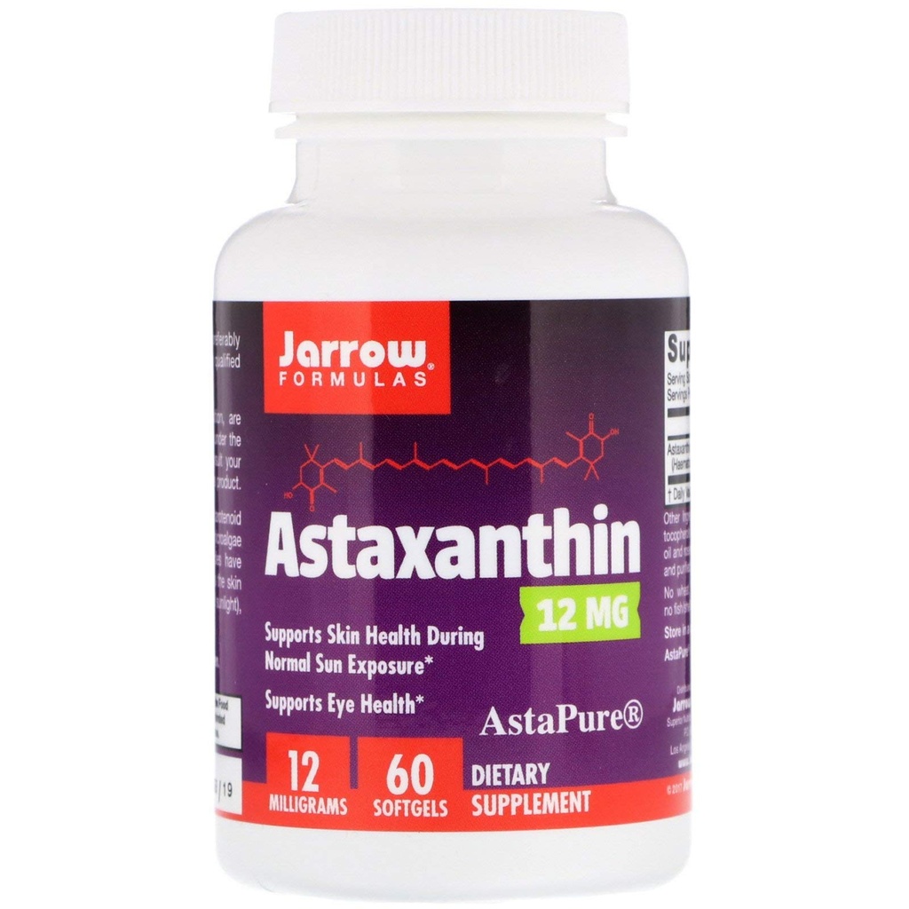 Jarrow Formulas® Astaksantin 12 mg, prehranska dopolnila, antioksidantna podpora za zdravljenje imunskega in očesnega obolenja, 60 softgels, 60 dnevna oskrba