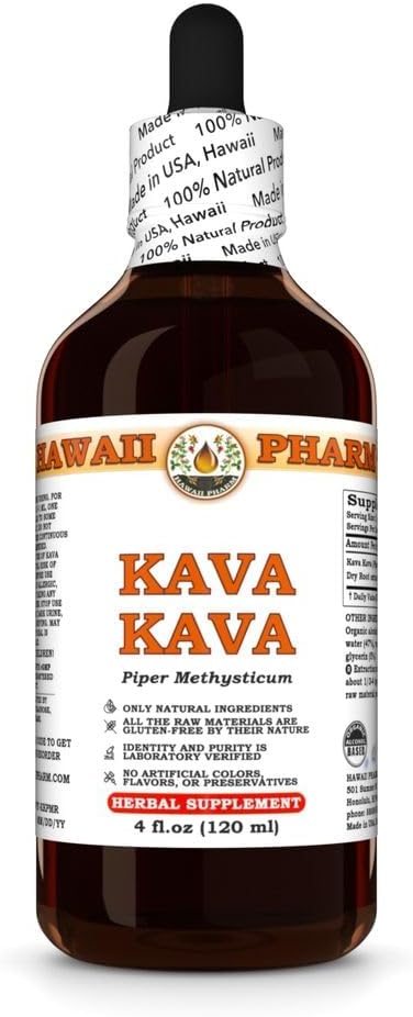 Kava Kava (Piper Methysticum) Tekoči ekstrakt Tinkture 4 Oz (120ml)