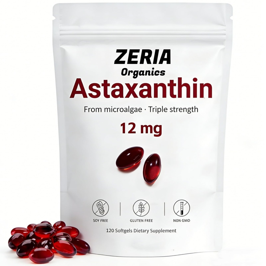 Astaksantin 12mg, Naravni Astaksantin dopolnila Algae, 120 Softgels 4-mesečni dobave