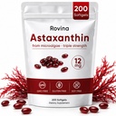 ROVINA Astaksantin 12 mg Softgels, Antioksidant dopolnilo podpira oči, kožo, imunski, skupni, notranji kroženje, Non-GMO & Gluten Free - 200 Softgels