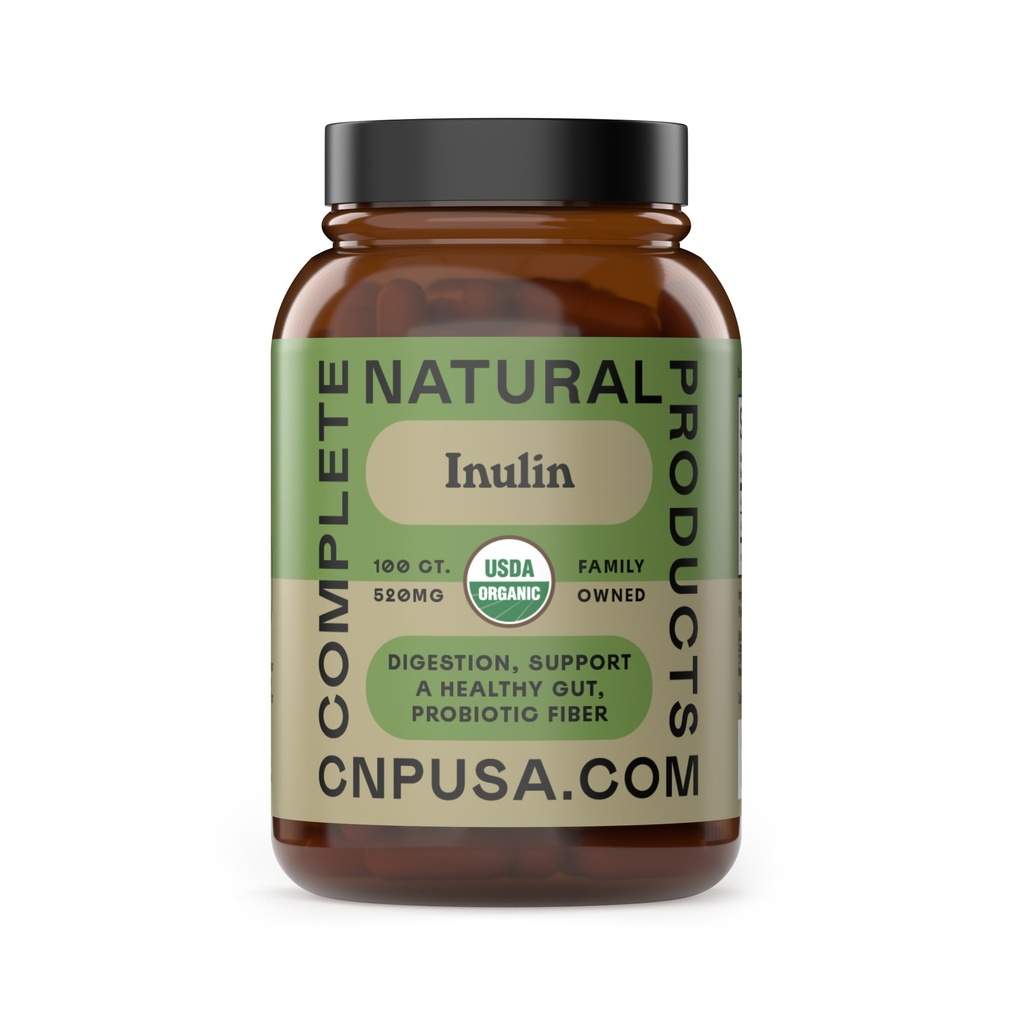 Popolni naravni izdelki Organic Inulin Kapsule - 520mg 100 Tablete, Organic Jerusalem Artichoke Inulin Kapsule