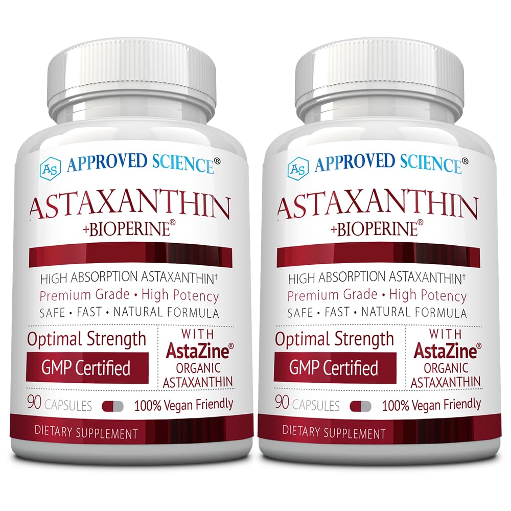 Odobreni Science® Astaksantin 12 mg - dodatno jakost Antioksidant - podpira srce, oči, kožo - 180 Veganskih kapsul - 6 mesecev