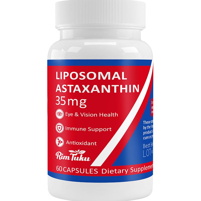 35 mg liposomski astaksantin dodatek - močna antioksidantna podpora za zdravje kože, sklepov in oči - naravna proti staranju Formula s čistim astaksantinom - Vegan, Non-GMO, 60 kapsul