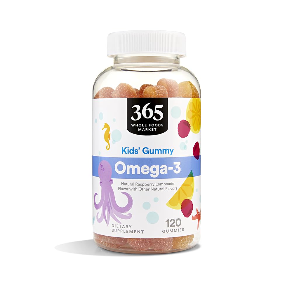 365 by Cela hrana trg, Omega-3 otroci Gummy, naravna malina limonada aroma, 120 Count
