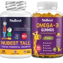 Nubest paket rasti kosti in rasti možganov Tall 10+ Kost zdravje Kapsule in Omega-3 Gumies za otroke in najstnike