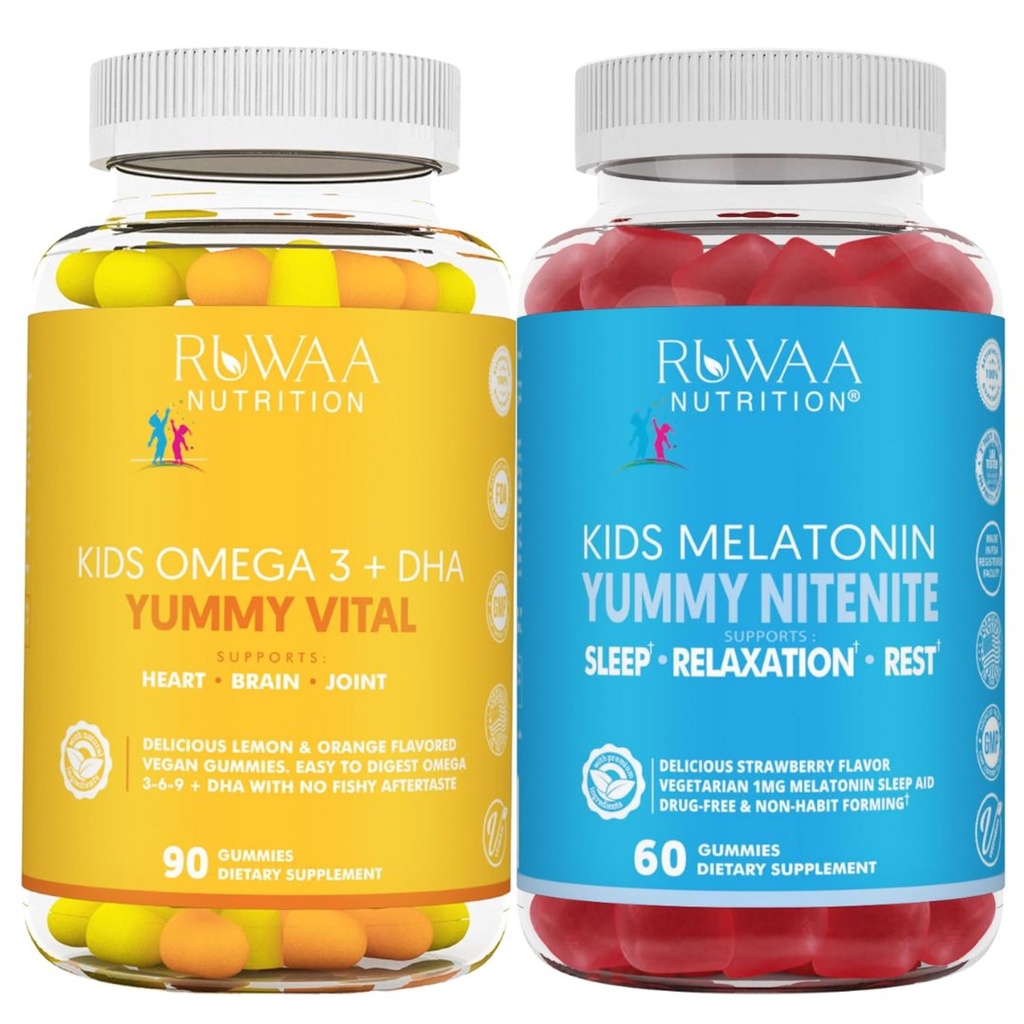 RUWAA HRANILNO Omega 3 Gummies, DHA Gummies in 1mg melatonin Gumies 