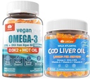 2 pakiranji Vegan Omega 3 Gumiji + 2 pakiranji Crod Jetrno olje Gumiji