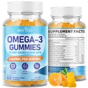 Vegan Omega-3 Gumies - 1600mg z 600mg EPA & 400mg DHA. Visoka absorpcijska formula. Okusna oranžna aroma - 60 žvečilnih gumijev