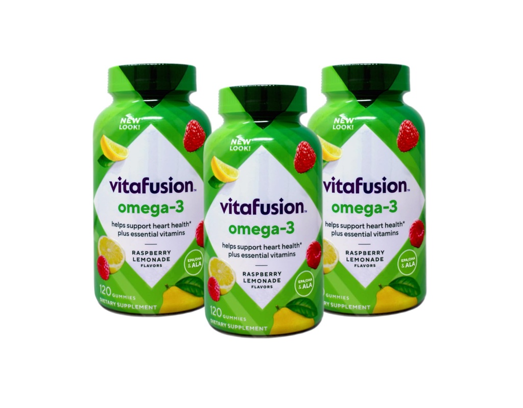 Vitafusion Omega-3 GTLvb Gummies - 120 število (3 paketi)