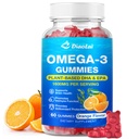 Vegan Omega-3 Gumies za odrasle – brez sladkorja, Algae-Based DHA 600mg & EPA 300mg, z vitamini A, C, E, cink – Omega 3 ribje olje alternativa, 60 Število