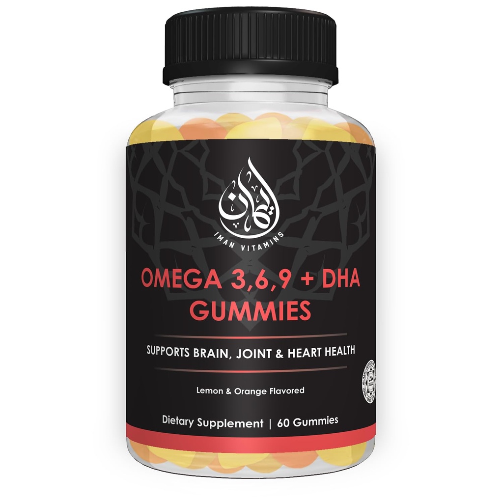 Halal Omega 3 6 9 + DHA Gumiji za odrasle 