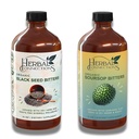 Zeliščne povezave Organic Soursop & Black Seed Bitters Buttle - Naravne rastlinsko-na osnovi sestavin za nežen detox & Prebavne zdravje dve steklenici, 32 Ounces (16 Ounces vsak), 64 Servings