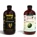 Black Seed & Soursop Bitters Bundle – 2 x 32 oz Steklenice - 64-dnevna dobava – Veganski organski zeliščni tonik za prebavno zdravje in splošno wellness – Brez sladkorja, Made in USA.