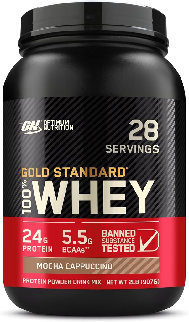 Optimum Nutrition Gold Standard 100% Whey Protein Powder, Mocha Cappuccino, 2 funta (Packaging May Vary)