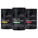 Sports Research® Antioksidant Support Pack - Oil of Oregano 9500mg + Vitamin D3 K2 5000iu + Trojna moč Astaksantin