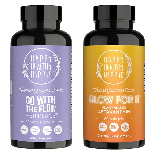 Happy Healthy Hippie Glow za to Astaksantin dopolnilo & Pojdi z Flow Perimenopavze dopolnila za ženske