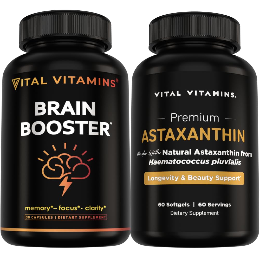 Vitalni vitamini Pospeševalec delovanja možganov 30 ct + astaksantin 60 ct