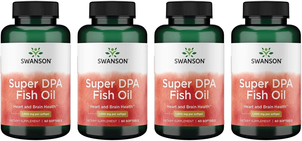Swanson Super Dpa ribje olje 1000 mg 60 Sgels (4 pakiranja)