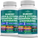 NOVO AGE Eye Health Vitamini z borovnico 300mg Lutein & Zeaksantin 40mg Likopen 40mg Resveratrol 100mg izvleček semen grozdja 200mg Astaksantin - Eye Vitamin -120 Count