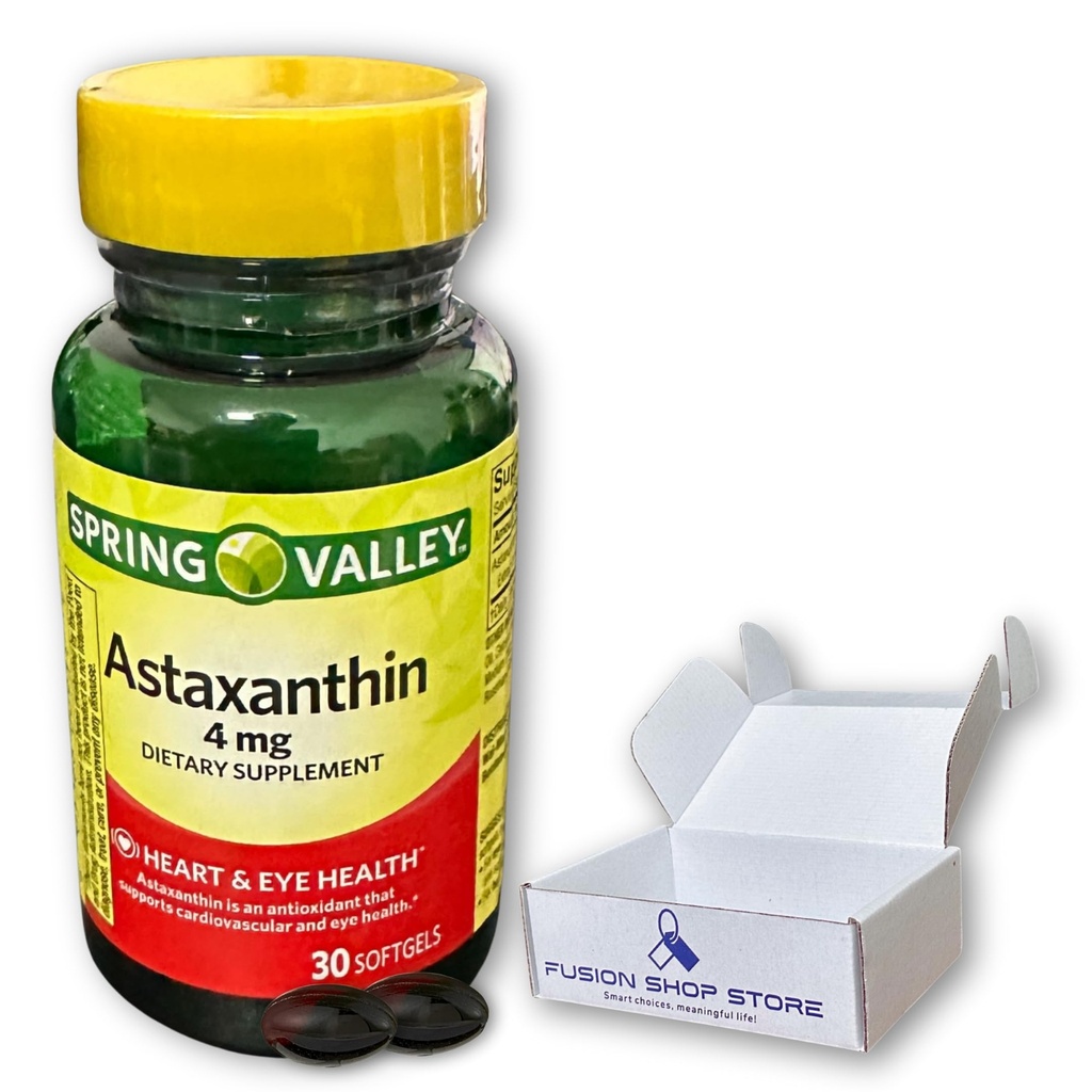 Astaksantin 4 mg- 30 Softgels (Pack of 1), Boxed by Fusion Shop Store