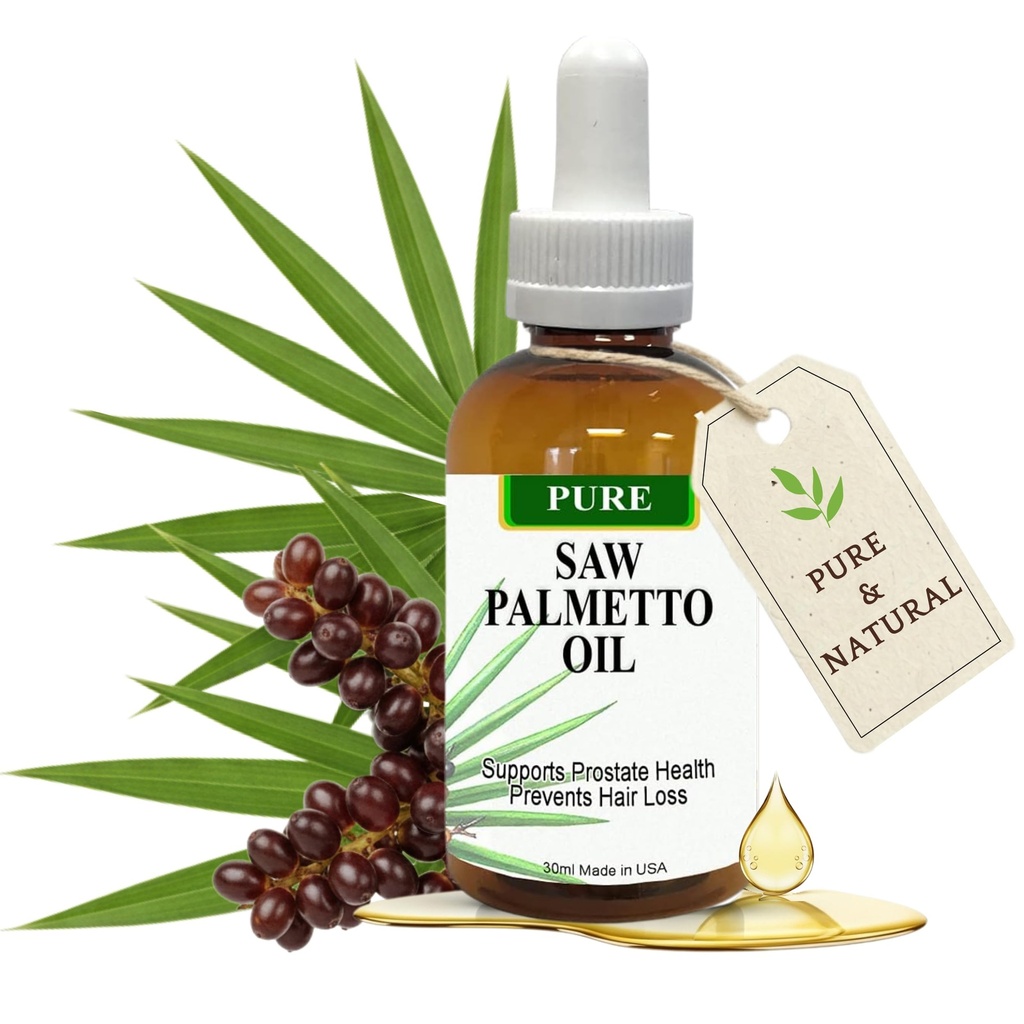 Pure Saw Palmetto Oil – 95-98% Koncentriran organski ekstrakt – Tekoča žaga Palmetto za moške in ženske – alternativa kapsulam in praškom – 1 Fl Oz