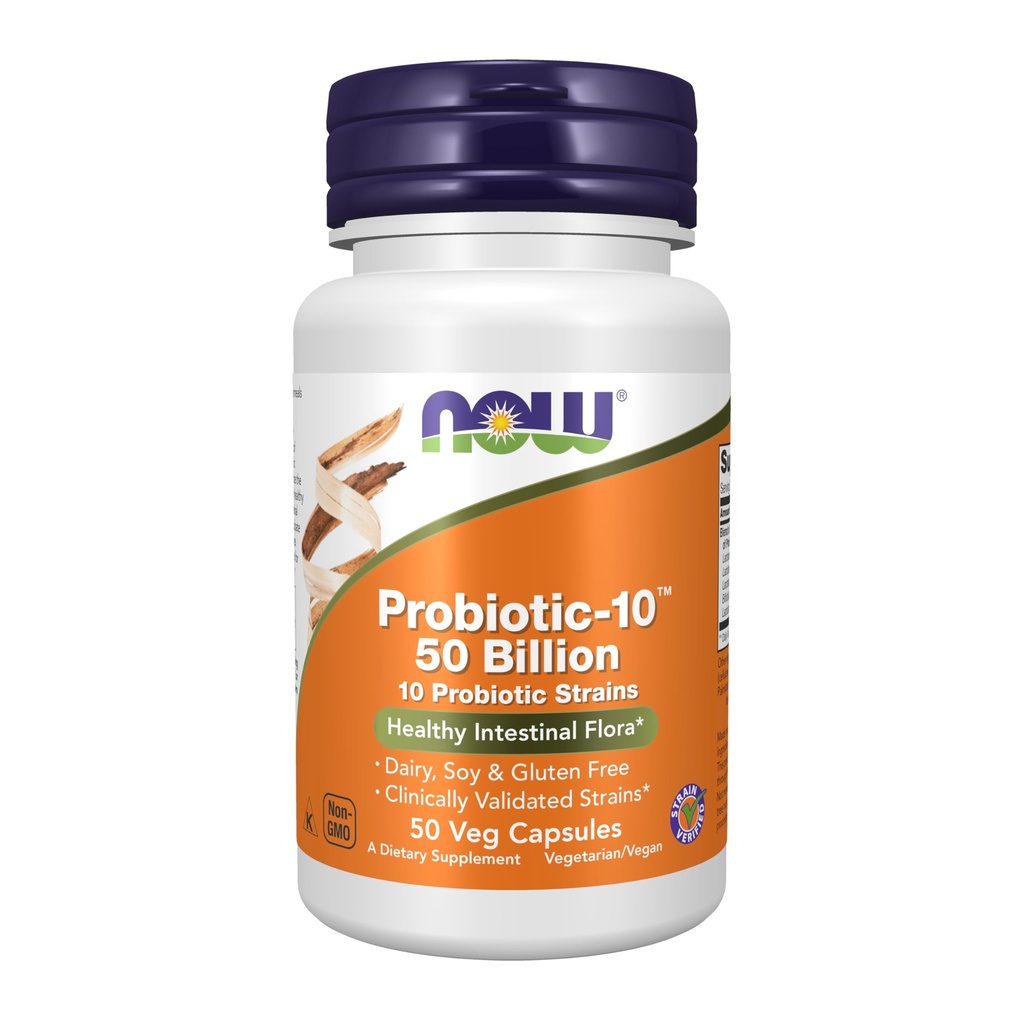 NOW Foods Supplements, Probiotic-10TM, 50 milijard, z 10 Probiotic sevi, sev preverjen, 50 Veg kapsule