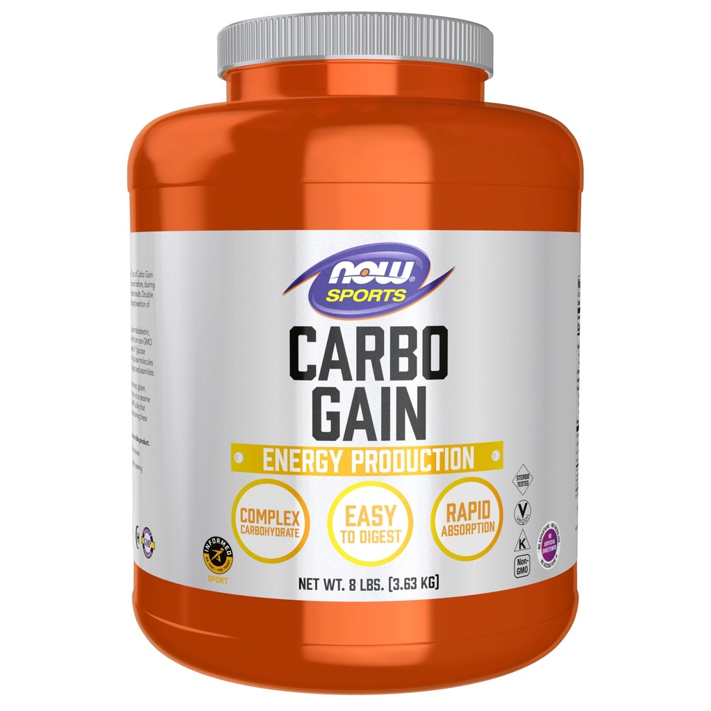 NOW Foods Sports Nutrition, Carbo Gain Powder (Maltodekstrin), hitra absorpcija, proizvodnja energije, 8-pound
