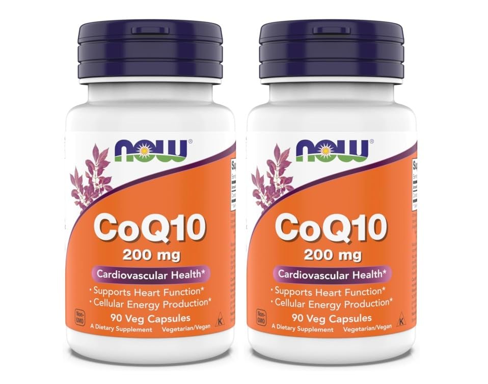 Zdaj dopolnila - CoQ10 (koencim Q10) 200 mg, Podpira kardiovaskularno zdravje*, Kosher, Vegan 90 Vegetarijanske kapsule (paket po 2)