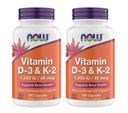 Zdaj dopolnjuje vitamin D3 K2, 1.000 i.e./45 μg, kardiovaskularna podpora, podpira zdravje kosti, 180 Vegetarijanske kapsule - Vegan, Gluten Free, Kosher Vitamin D3 in K2 dopolnila (2)