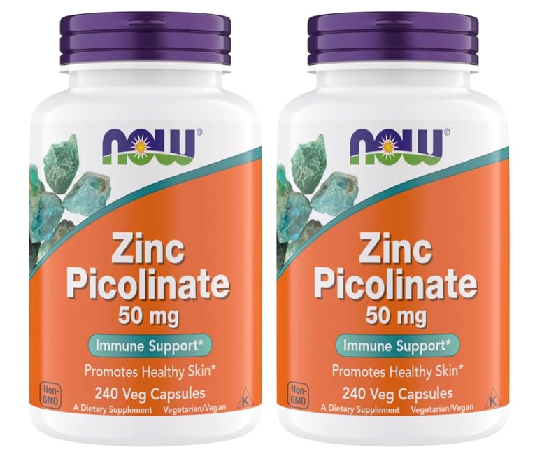 Zdaj dodatki, cinkov pikolinat 50 mg, Podpira encimske funkcije, Imunska podpora, Non-GMO, Kosher, Primeren za Vegane - 240 Vegetarijanske kapsule (Pack po 2)