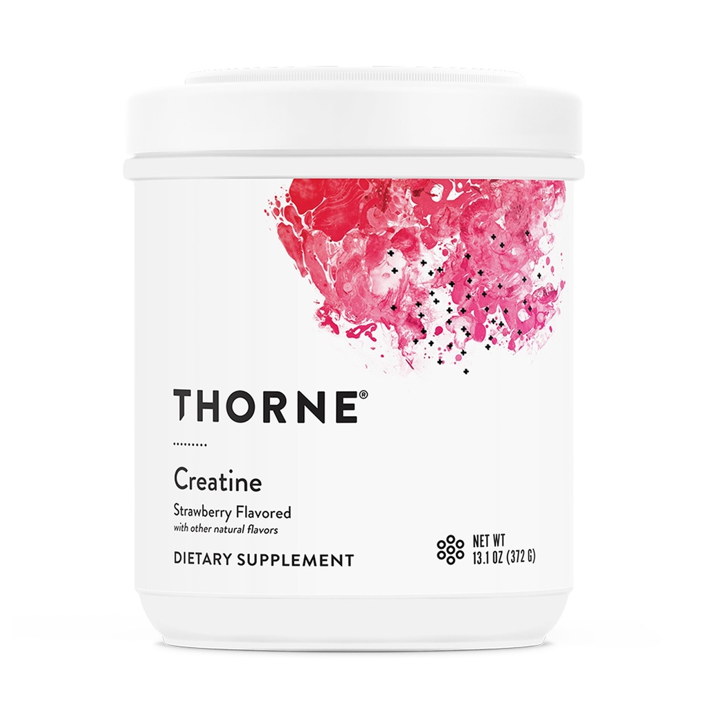 THORNE Creatine - mikroniziran kreatin monohidrat v prahu - Podpora za mišice in kognitivne funkcije* - za ženske in moške - Jagoda - NSF Certified for Sport - 5 g na Serving - 60 Serving