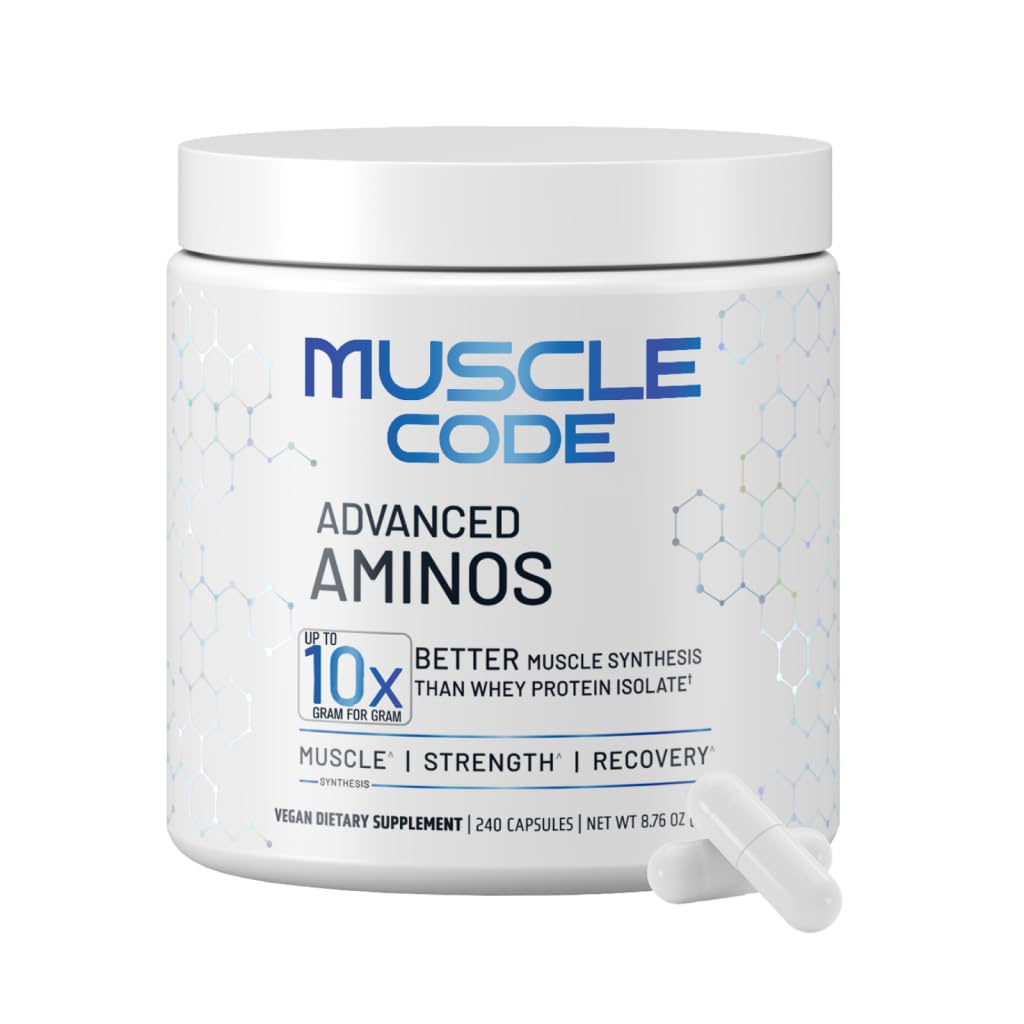 NAUTILUS Muscle Code Essential Amino Acid Kapsule – Sinteza mišic in popravila in moč – Unflavored – 60 Serving – klinično Študiran – 0g Sladkor, Keto, Vegan, Gluten Free, Dairy Free